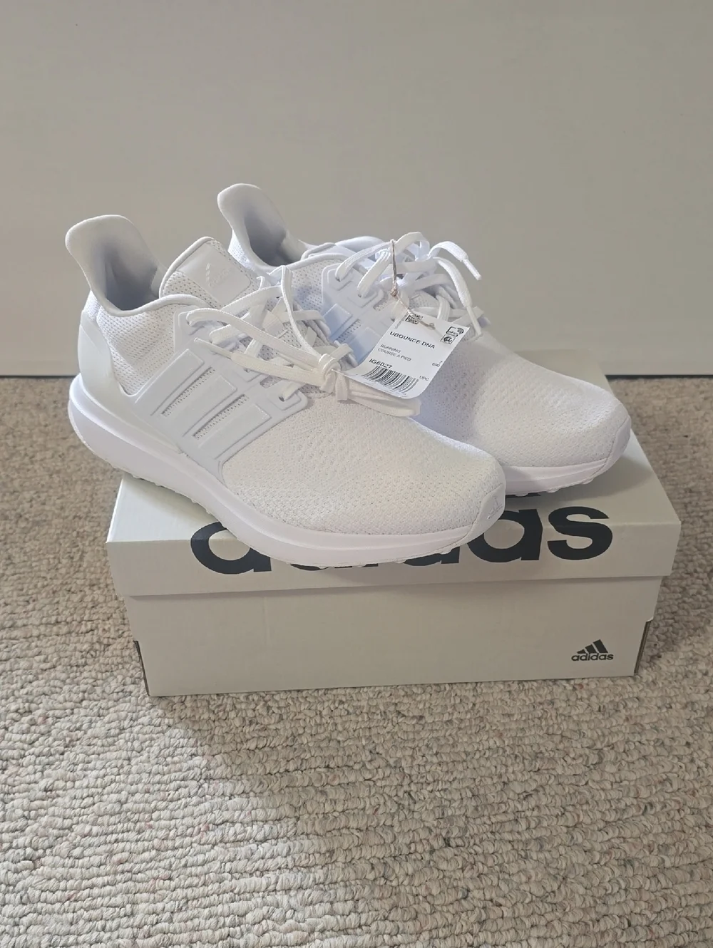 adidas Women's Ubounce DNA White Running Shoes - Picture 1 of 5